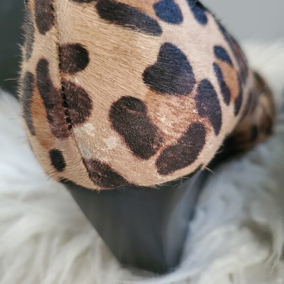 Calvin Klein Saxton Leopard Print Calf Hide Wedge Heels 7.5 - Picture 11 of 11